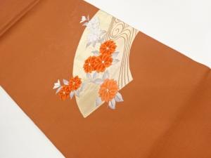 地紙に草花・流水模様織出し名古屋帯
